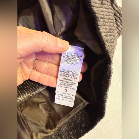 DEMOCRACY Brown corduroy crop blazer size S - Picture 10 of 13